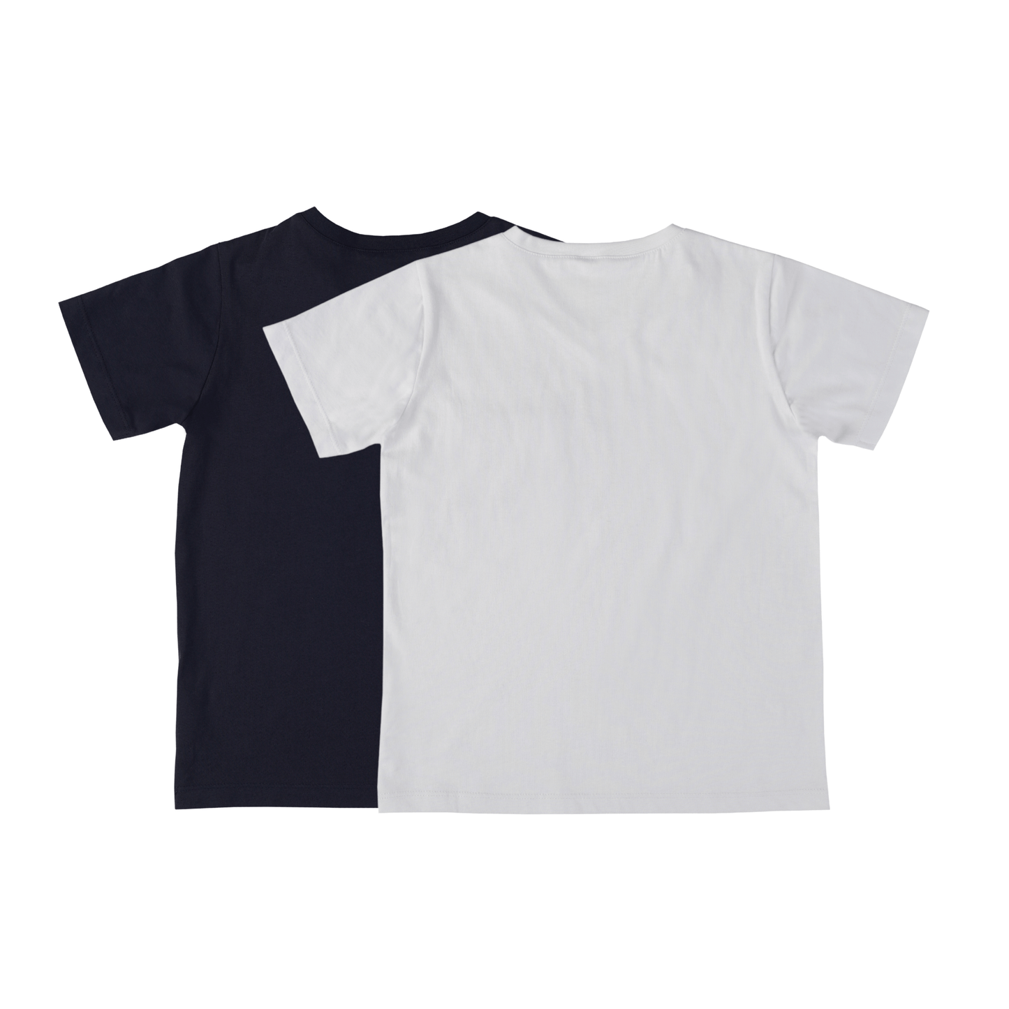 2li V Yaka Basic Tshirt set - beyaz ve lacivert çocuk tişörtleri.