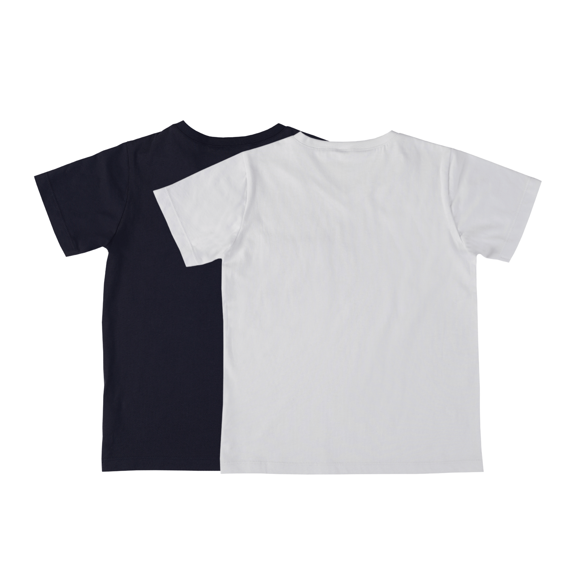 2li V Yaka Basic Tshirt set - beyaz ve lacivert çocuk tişörtleri.