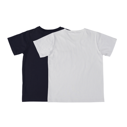 2li V Yaka Basic Tshirt set - beyaz ve lacivert çocuk tişörtleri.