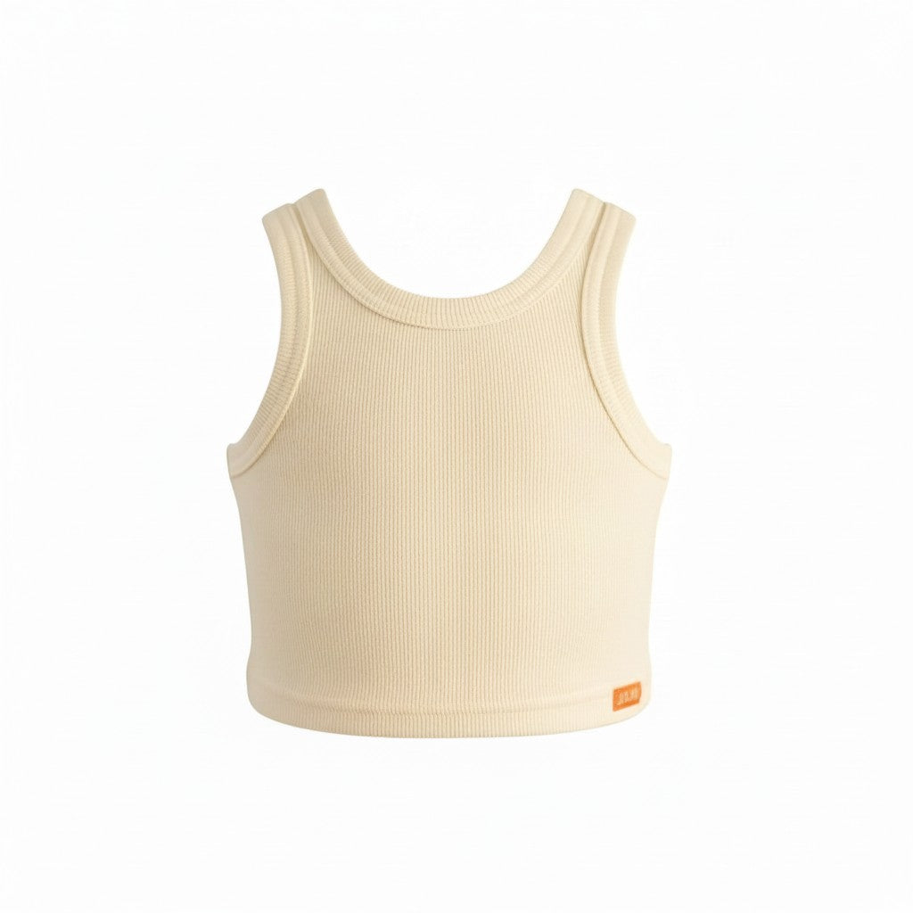 Organik yazlık crop t-shirt, %100 organik pamuktan, çocuklar için konforlu ve şık.