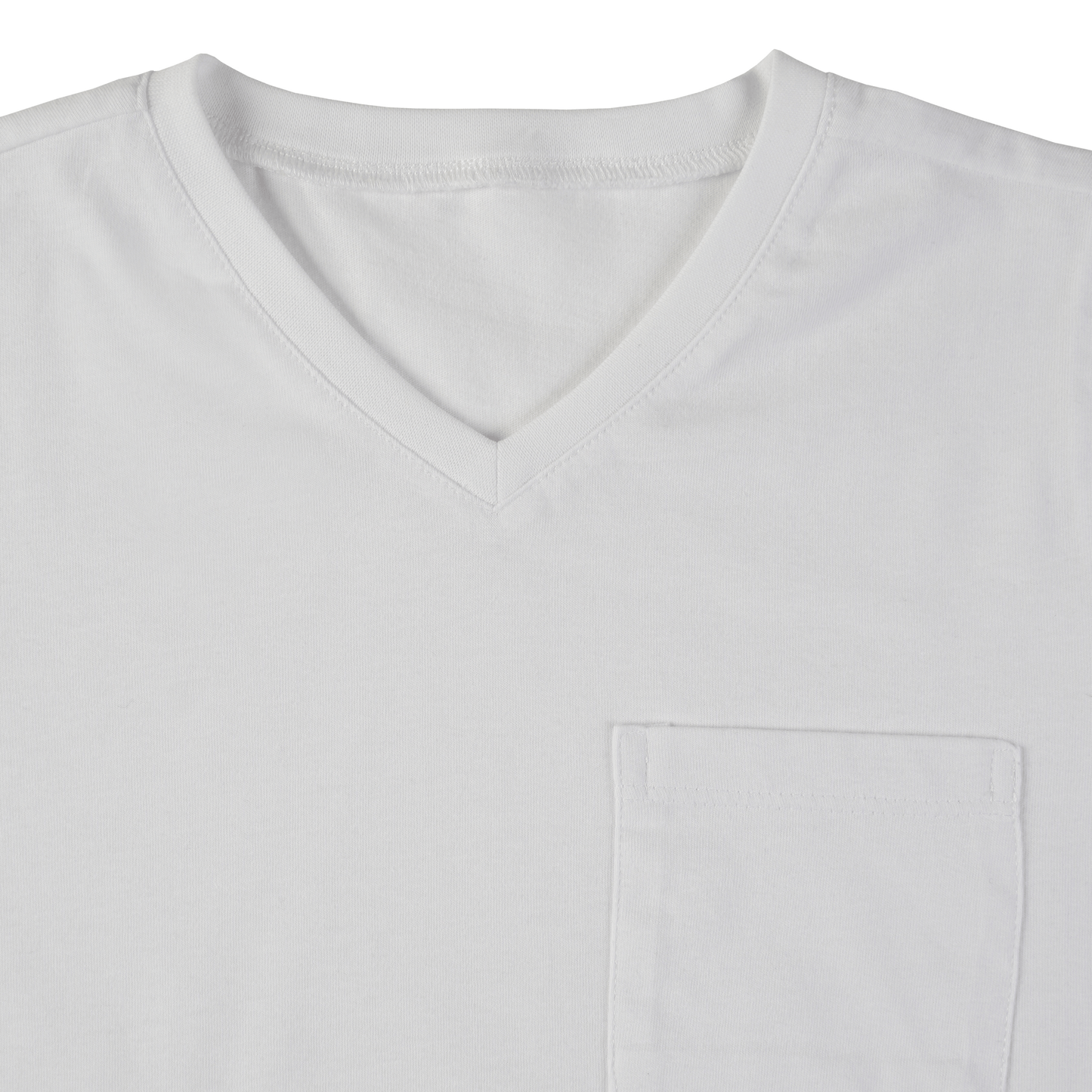 2li V Yaka Basic Tshirt in white with a v-neck and pocket detail.